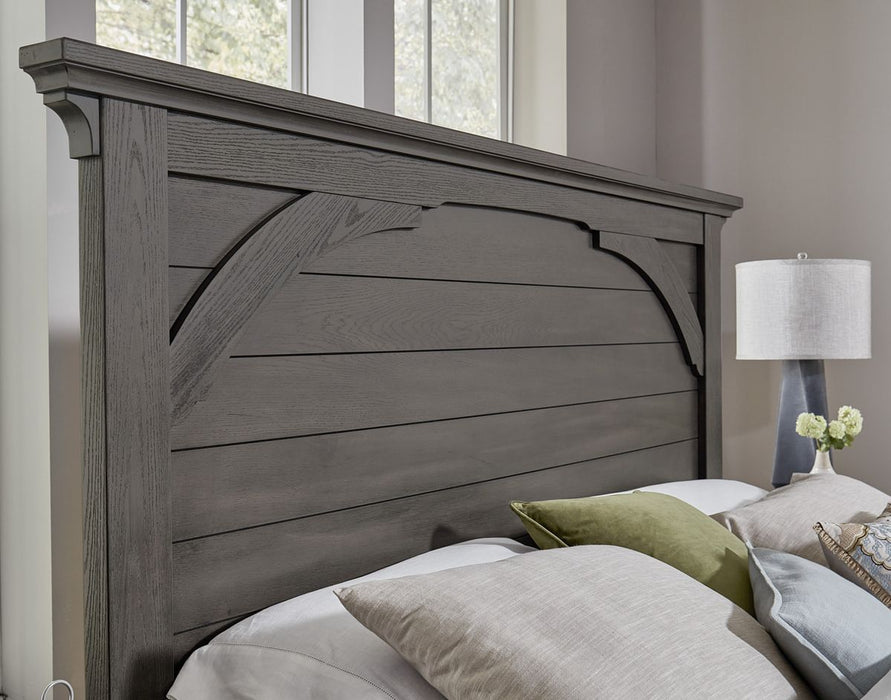 Vaughan Bassett Vista King Mansion Bed in Grey Oak