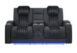 U8000 BLACK PWR CONSOLE REC LOVESEAT W/PHR, LED AND SPEAKER - Pay Less Furniture (NJ)