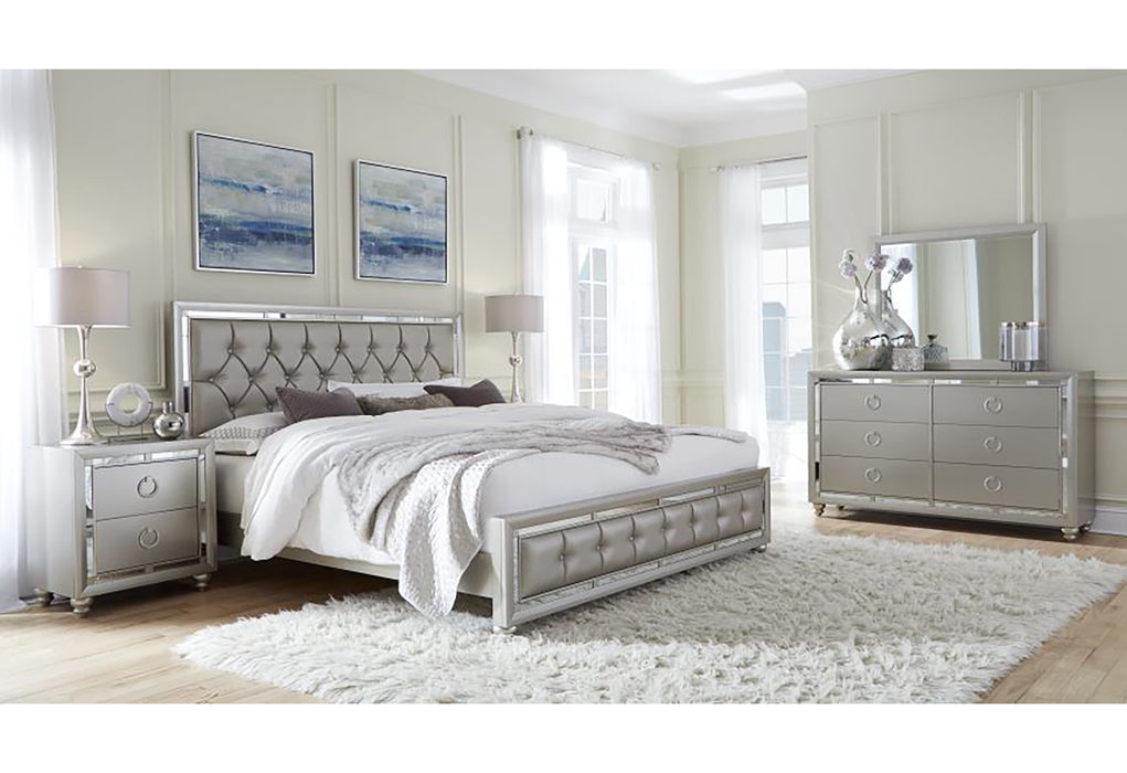 RILEY SILVER KING BED - Pay Less Furniture (NJ)