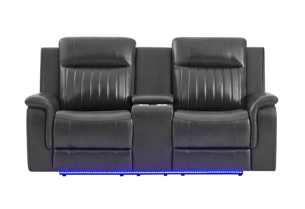U8879 BLANCHE CHARCOAL PWR CON REC LS W/LED, GLOBAL SS & SUBWOOFER - Pay Less Furniture (NJ)