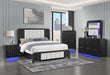 BECKETT WHITE/BLACK KING BED GROUP WITH COOLER & SPEAKER - Pay Less Furniture (NJ)