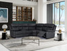 U6026 BLACK PU 72A RIGHT ARM FACING SECTIONAL WITH LED AND SPEAKER - Pay Less Furniture (NJ)