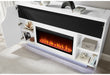 AVEENA WHITE 76" ENT UNIT WITH TV, LED, SPEAKERS, CRYSTAL AND POP-UP - Pay Less Furniture (NJ)