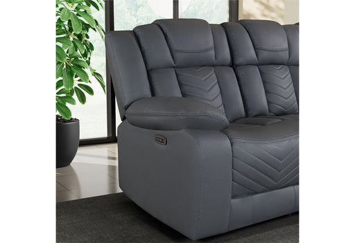 U7068 GREY 10 PWR REC SOFA/PWR CON REC LOVESEAT WITH LED - Pay Less Furniture (NJ)