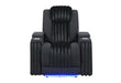 U8000 BLACK POWER RECLINER W/ POWER HEADREST & LED LIGHT - Pay Less Furniture (NJ)