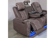 U8000 BROWN PWR REC SOFA W/PHR, DDT, READING LIGHT & LED LIGHT - Pay Less Furniture (NJ)