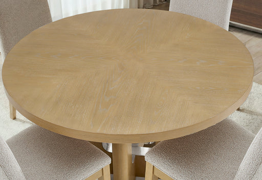 D3124 NATURAL DINING TABLE 48" AND 6 D1248 DINING CHAIR - Pay Less Furniture (NJ)