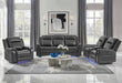 U8879 CHARCOAL PWR REC SOFA/PWR CON REC LOVESEAT/PWR REC W/LED & GL SS - Pay Less Furniture (NJ)