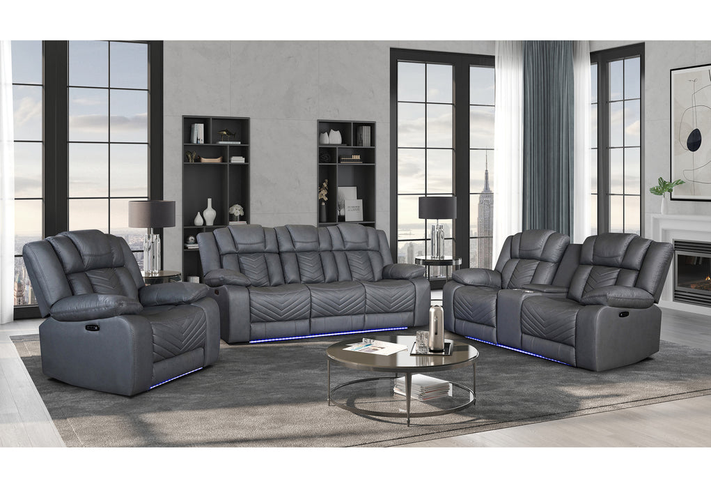 U7068/U7069 GREY 10 PWR REC SOFA/PWR CRLS W/LED & IMMERSE SPKR/PWR REC - Pay Less Furniture (NJ)