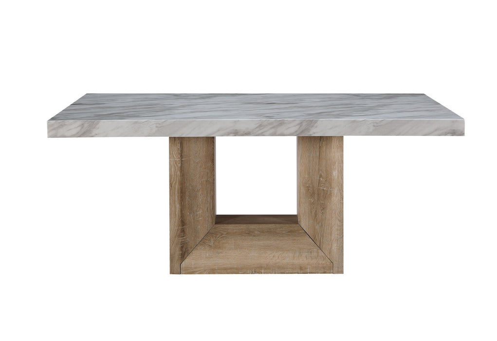 D02 NATURAL DINING TABLE + 6 D8683 DINING CHAIRS - Pay Less Furniture (NJ)