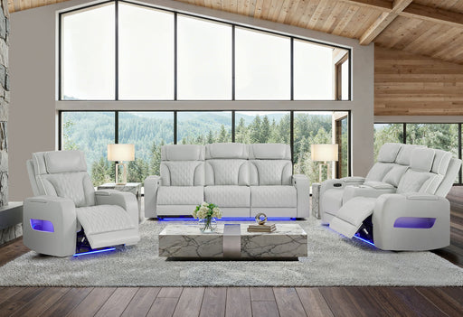 U8611 BLANCHE SILVER P2 PWR REC SOFA/PWR CON REC LOVESEAT/PWR REC - Pay Less Furniture (NJ)