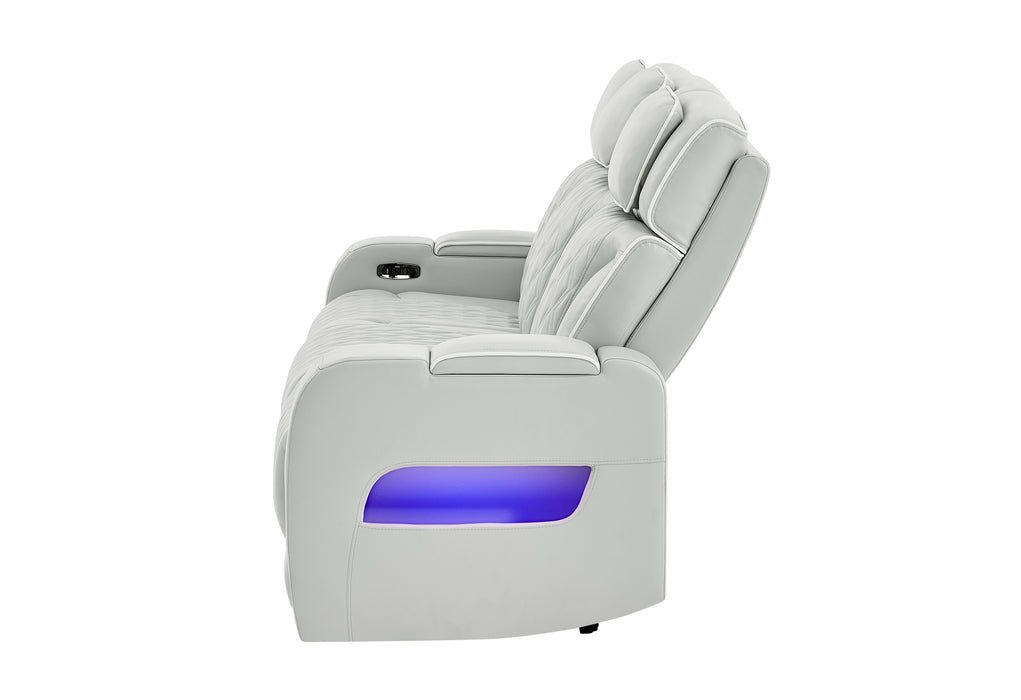 U8611 BLANCHE SILVER PWR REC SOFA WITH PHR AND LED - Pay Less Furniture (NJ)