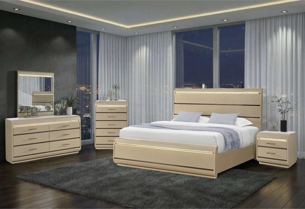GENESIS GOLD KING BED GROUP - Pay Less Furniture (NJ)