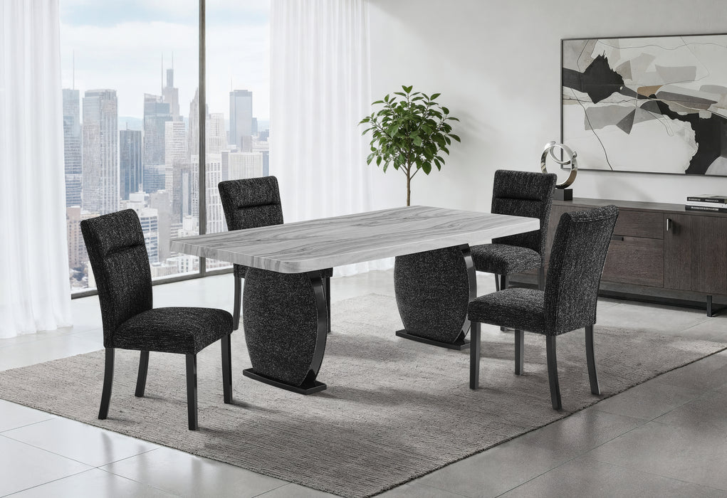 D2502 DINING TABLE AND 6 DINING CHAIRS - Pay Less Furniture (NJ)