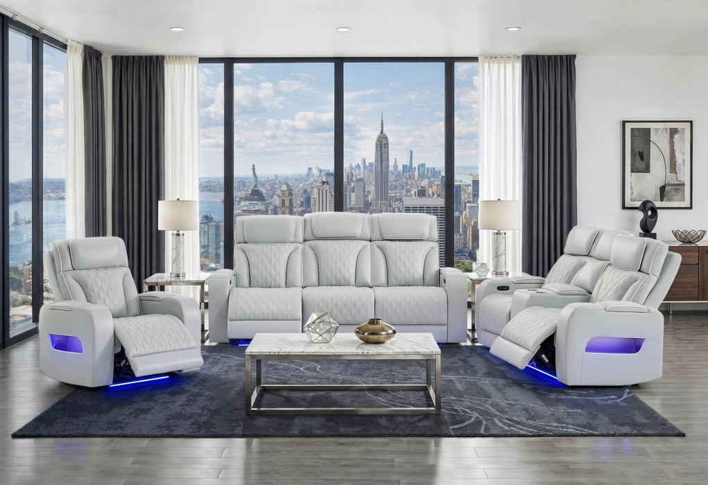 U8611 BLANCHE SILVER P2 PWR REC SOFA/PWR CON REC LOVESEAT/PWR REC - Pay Less Furniture (NJ)