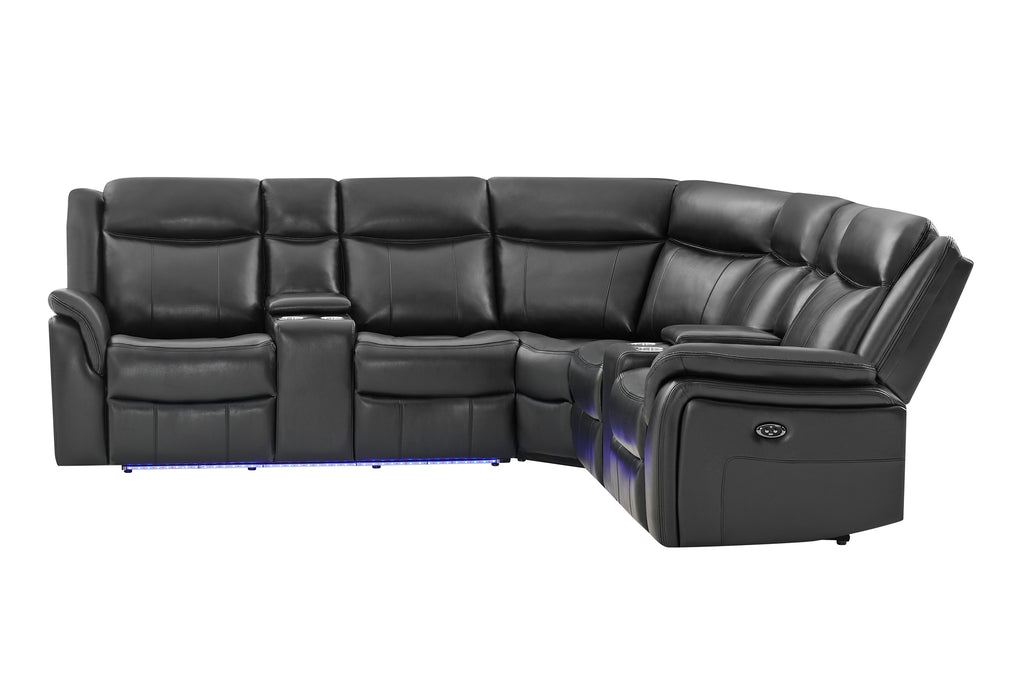 UM02 BLACK SECTIONAL - Pay Less Furniture (NJ)