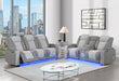 U8000 GREY PWR REC SOFA/PWR CONSOLE REC LOVESEAT W/PHR - Pay Less Furniture (NJ)