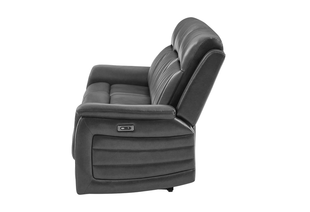 U8879 BLANCHE CHARCOAL PWR REC SOFA W/LED & GLOBAL SURROUND SYSTEM - Pay Less Furniture (NJ)