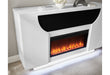AVEENA WHITE 76" ENT UNIT WITH TV, LED, SPEAKERS, CRYSTAL AND POP-UP - Pay Less Furniture (NJ)