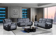 U5914/U5915 GREY/BLACK REC SOFA/CRLS W/IMMERSIVE SOUND & BLUE LED/REC - Pay Less Furniture (NJ)