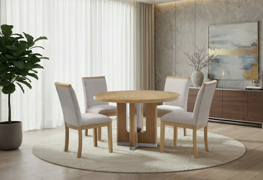 D3124 NATURAL DINING TABLE 48" AND 4 D1248 DINING CHAIR - Pay Less Furniture (NJ)