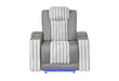 U8000 GREY POWER RECLINER W/ POWER HEADREST & LED LIGHT - Pay Less Furniture (NJ)