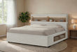SADIE BEIGE QUEEN BED WITH STORAGE - Pay Less Furniture (NJ)