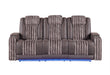 U8000 BROWN PWR REC SOFA W/PHR, DDT, READING LIGHT & LED LIGHT - Pay Less Furniture (NJ)