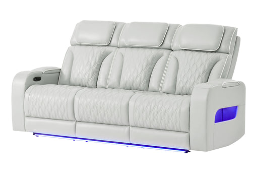 U8611 BLANCHE SILVER PWR REC SOFA WITH PHR AND LED - Pay Less Furniture (NJ)