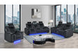 U8000 BLACK PWR REC SOFA/PWR CON REC LOVESEAT/PWR RECLINER W/PHR - Pay Less Furniture (NJ)