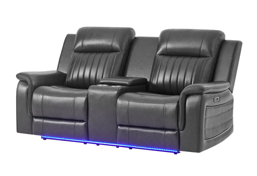 U8879 BLANCHE CHARCOAL PWR CON REC LS W/LED, GLOBAL SS & SUBWOOFER - Pay Less Furniture (NJ)