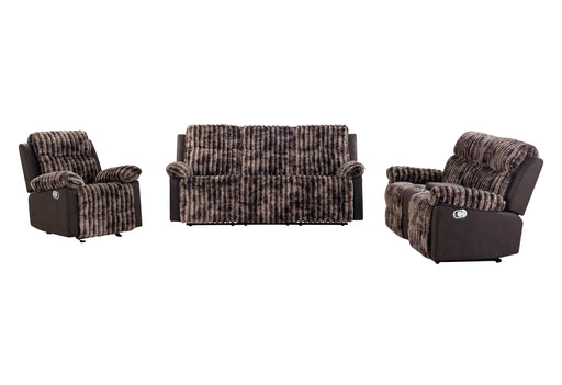 U6028 BROWN RECLINING SOFA/CONSOLE RECLINING LOVESEAT/GLIDER RECLINER - Pay Less Furniture (NJ)