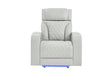 U8611 BLANCHE SILVER POWER RECLINER WITH POWER HEADREST AND LED - Pay Less Furniture (NJ)