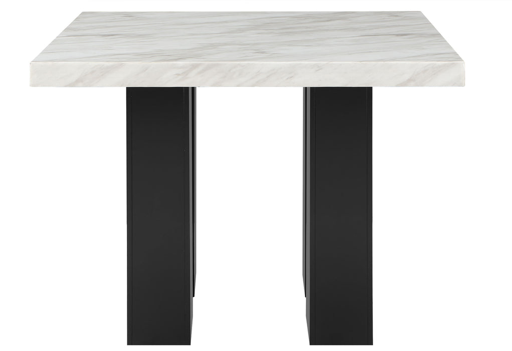 D04 WHITE BAR TABLE AND 6 D04 BLACK BAR STOOL - Pay Less Furniture (NJ)