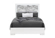 NAOMI SILVER MARBLE QUEEN BED WITH LED - Pay Less Furniture (NJ)