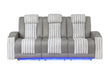 U8000 GREY PWR REC SOFA W/PHR, DDT, READING LIGHT & LED LIGHT - Pay Less Furniture (NJ)