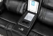 U8880 BLACK LEATHER POWER RECLINING SOFA/POWER CONSOLE RECLINING SOFA - Pay Less Furniture (NJ)