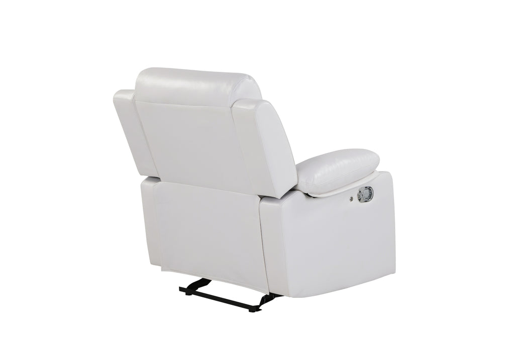 U6026 BLANCHE WHITE GLIDER RECLINER WITH LED - Pay Less Furniture (NJ)
