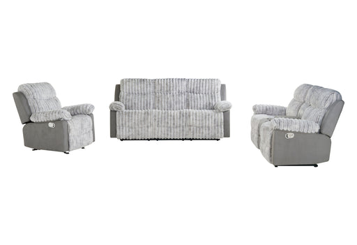 U6028 GREY RECLINING SOFA/CONSOLE RECLINING LOVESEAT/GLIDER RECLINER - Pay Less Furniture (NJ)