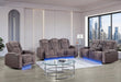 U8000 BROWN PWR REC SOFA/PWR CON REC LOVESEAT/PWR RECLINER W/PHR - Pay Less Furniture (NJ)