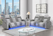 U8000 GREY PWR REC SOFA/PWR CONSOLE REC LOVESEAT W/PHR - Pay Less Furniture (NJ)