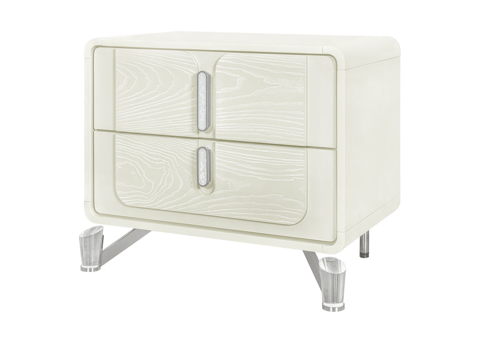 LYRA BEIGE NIGHTSTAND WITH USB - Pay Less Furniture (NJ)