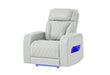 U8611 BLANCHE SILVER POWER RECLINER WITH POWER HEADREST AND LED - Pay Less Furniture (NJ)