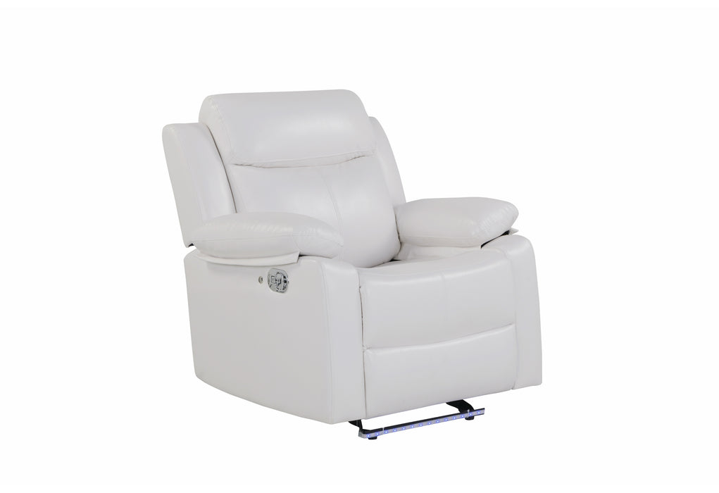 U6026 BLANCHE WHITE GLIDER RECLINER WITH LED - Pay Less Furniture (NJ)
