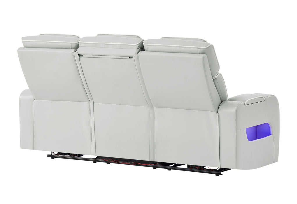 U8611 BLANCHE SILVER PWR REC SOFA WITH PHR AND LED - Pay Less Furniture (NJ)