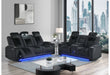U8000 BLACK PWR REC SOFA/PWR CONSOLE REC LOVESEAT W/PHR - Pay Less Furniture (NJ)