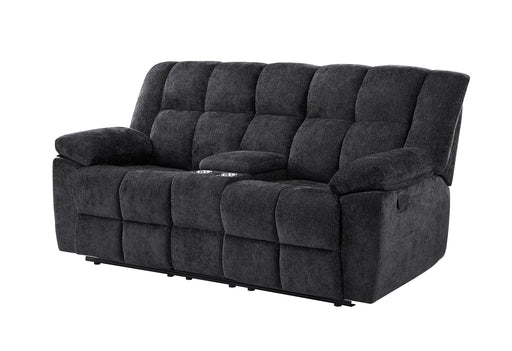 U6000 BLACK CONSOLE RECLINING LOVESEAT - Pay Less Furniture (NJ)