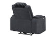 U8000 BLACK POWER RECLINER W/ POWER HEADREST & LED LIGHT - Pay Less Furniture (NJ)