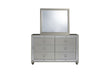 RILEY SILVER QUEEN BED, DRESSER, MIRROR, NIGHTSTAND - Pay Less Furniture (NJ)