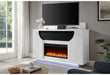 AVEENA WHITE 76" ENT UNIT WITH TV, LED, SPEAKERS, CRYSTAL AND POP-UP - Pay Less Furniture (NJ)